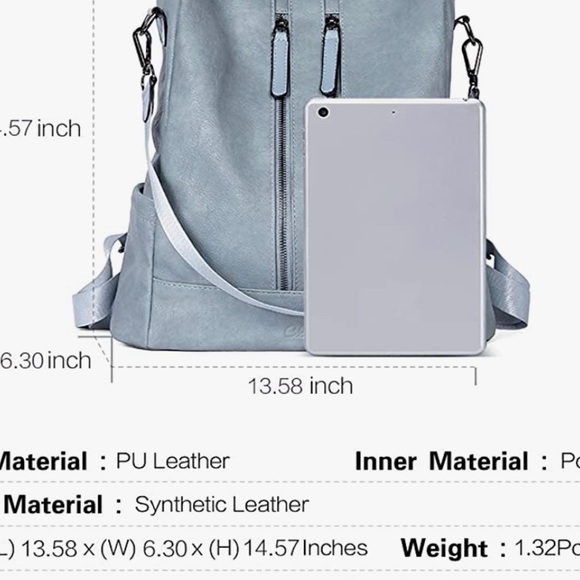 - Backpack Purse Leather Detachable Ladies Shoulder - Picture 3 of 6